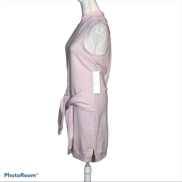 Kensie Pale Sleeveless Tie Front Sweatshirt Dress - Picture 4 of 7